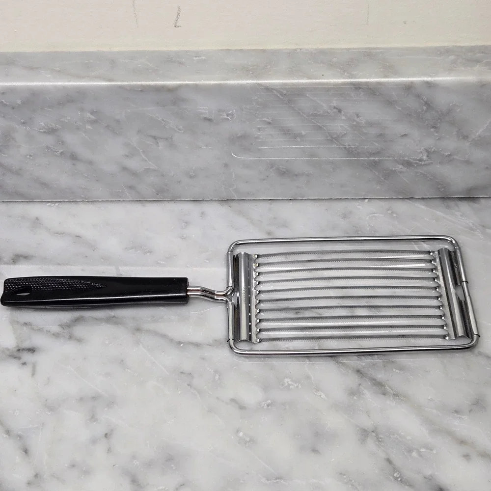 VTG Ekco Slicer Stainless Tomato Cheese‎ Cutter Black Handle USA Kitchen Utensil